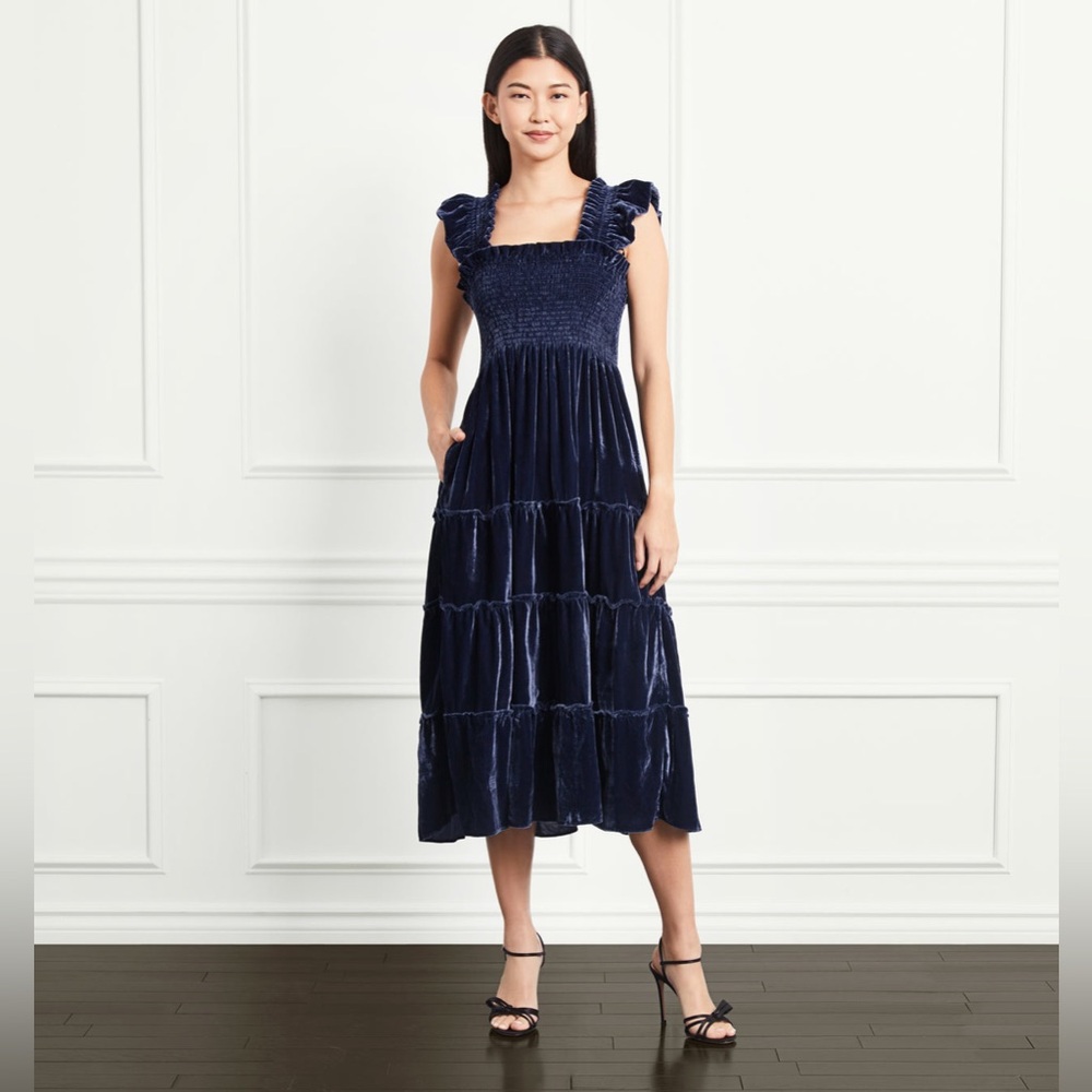 NWT The Ellie Nap Dress - Navy Velvet XXS